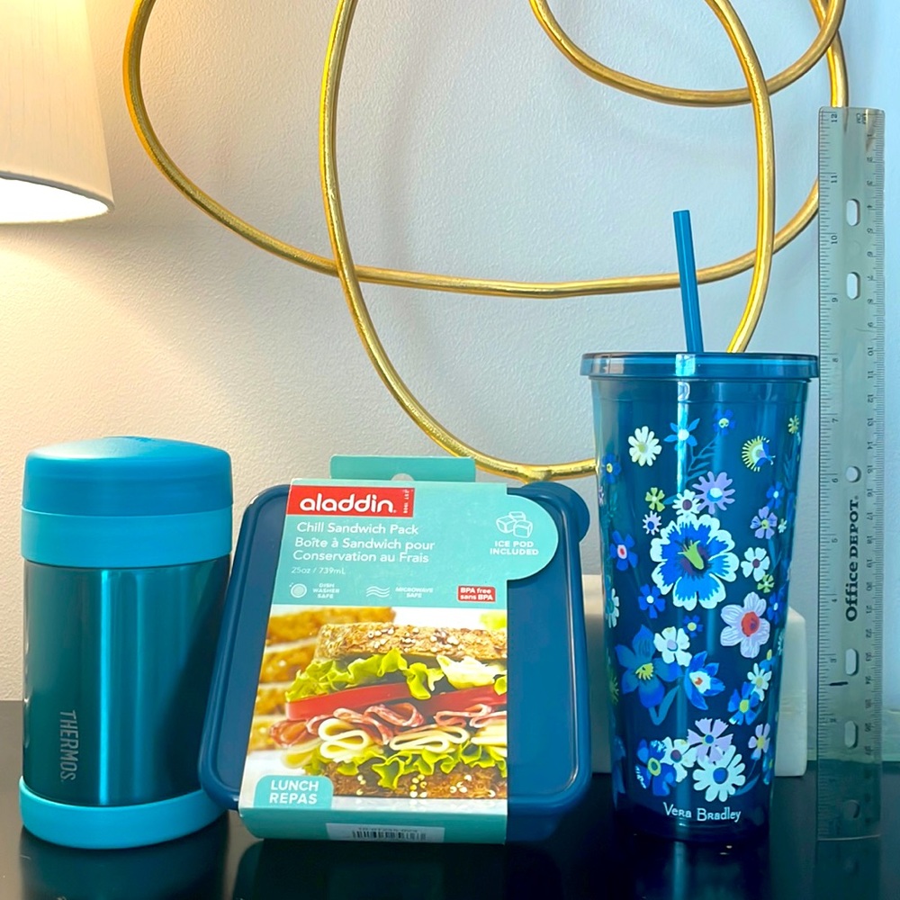 Thermos, Vera Bradley, Aladdin lunch bundle.